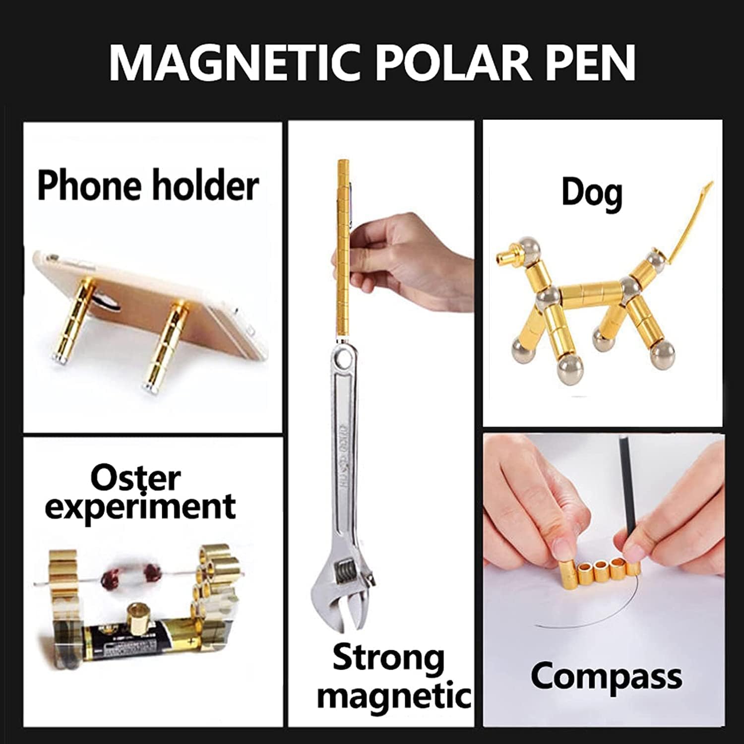 2022 Newest Toy Pen, Decompression Magnetic Metal, Multifunctional Writing Magnet Ballpoint Pen, Gift for Kids or Friends (Multicolortoypen)